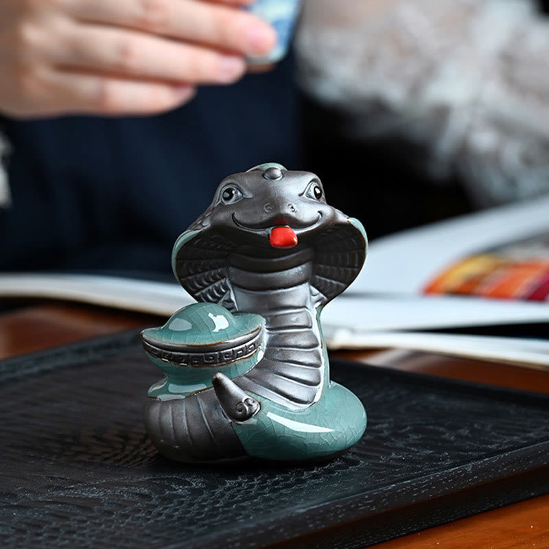 Keramik Schlangenbarren Fu Charakter Zen Home Dekoration