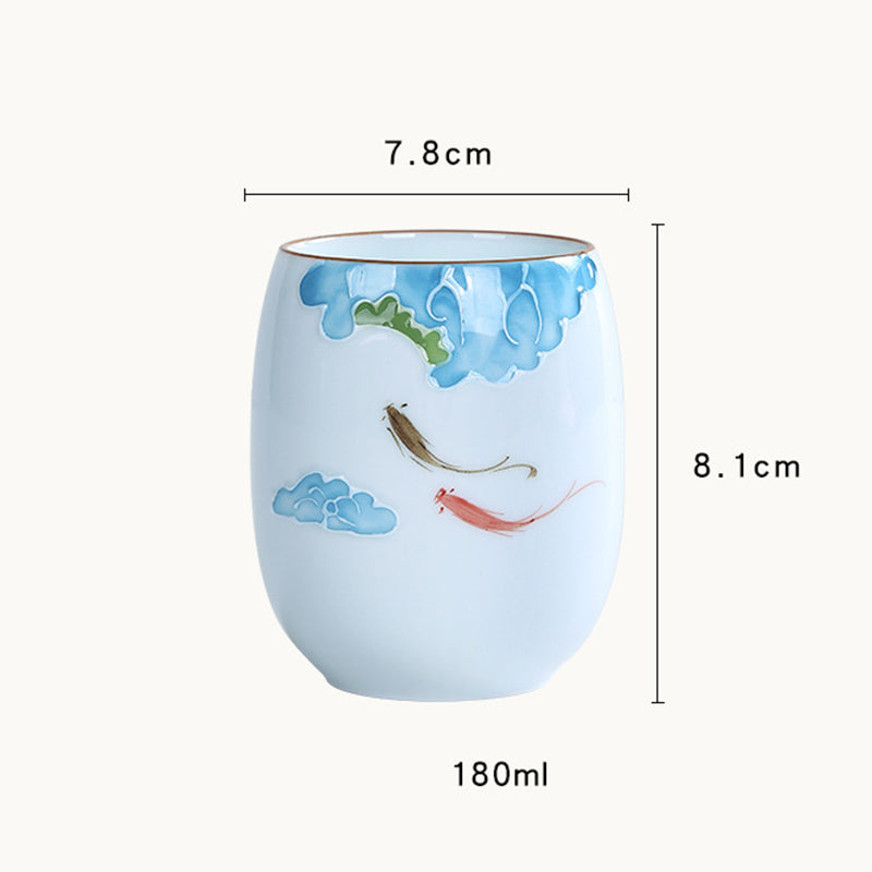 Spirituelle Teetasse aus Keramik, 180 ml, für Zen-Meditationsrituale