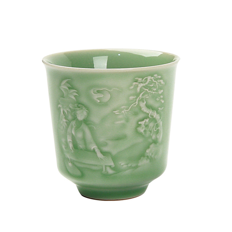 Keramik-Teetasse mit Zen-Landschaftskunst | 130–195 ml Fassungsvermögen