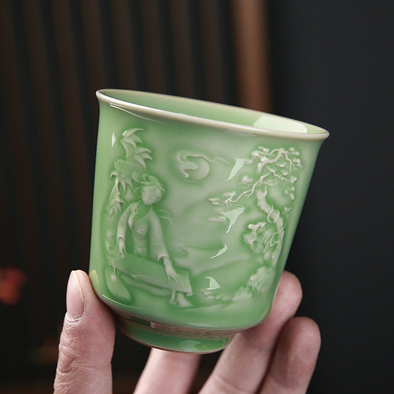 Keramik-Teetasse mit Zen-Landschaftskunst | 130–195 ml Fassungsvermögen