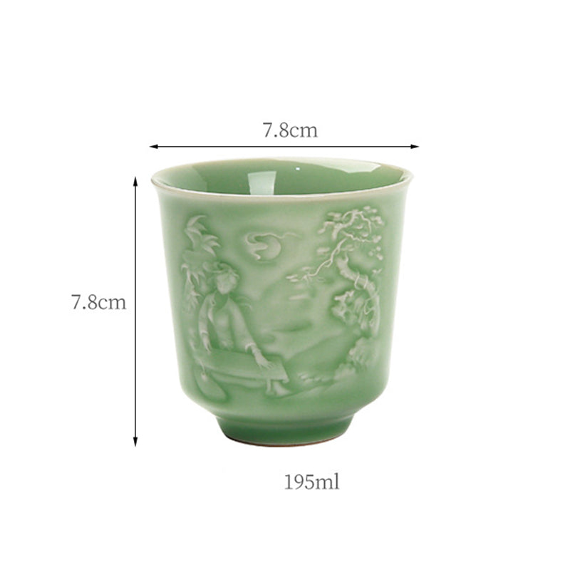 Keramik-Teetasse mit Zen-Landschaftskunst | 130–195 ml Fassungsvermögen