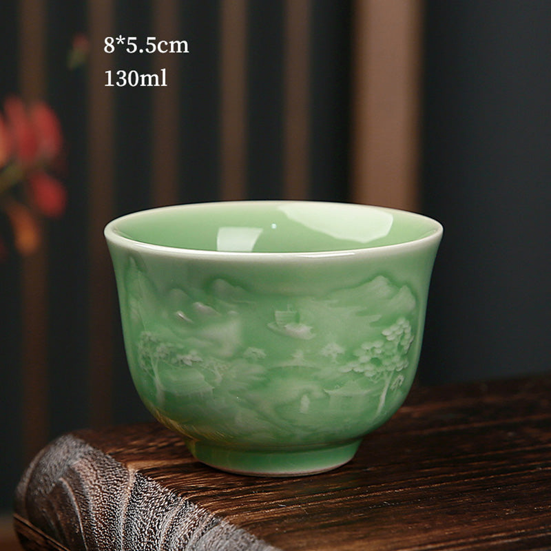 Keramik-Teetasse mit Zen-Landschaftskunst | 130–195 ml Fassungsvermögen