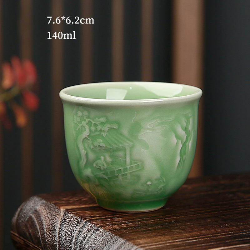 Keramik-Teetasse mit Zen-Landschaftskunst | 130–195 ml Fassungsvermögen