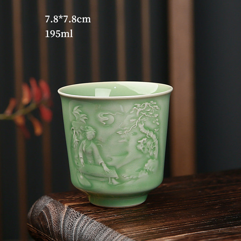 Keramik-Teetasse mit Zen-Landschaftskunst | 130–195 ml Fassungsvermögen
