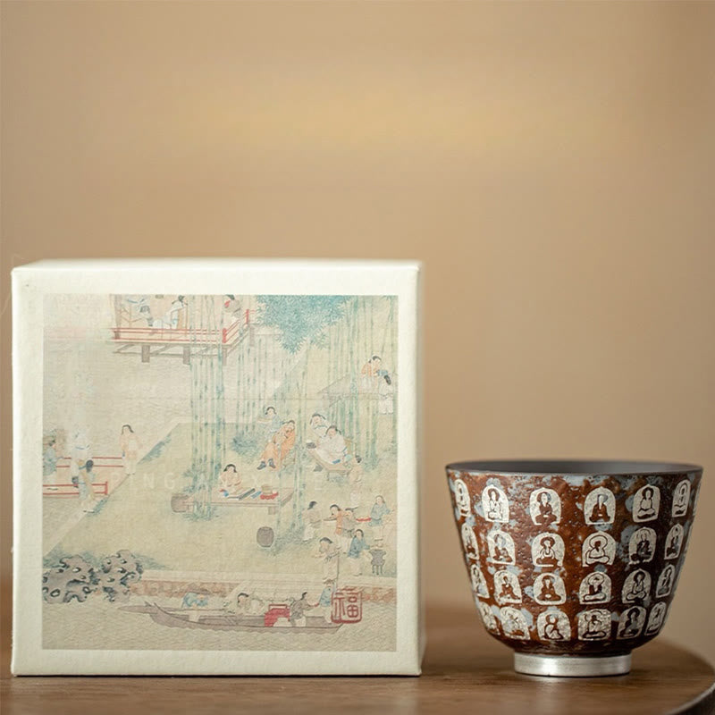 Keramik-Zen-Teetasse 100 ml mit Geschenkbox – Meditationsdekor
