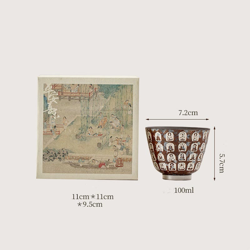 Keramik-Zen-Teetasse 100 ml mit Geschenkbox – Meditationsdekor