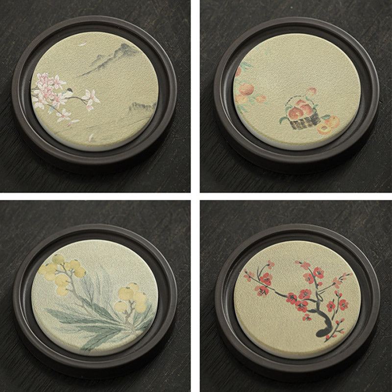 Keramik Zen Teetassenmatte 7,9cm | Natürliches Zen Dekor