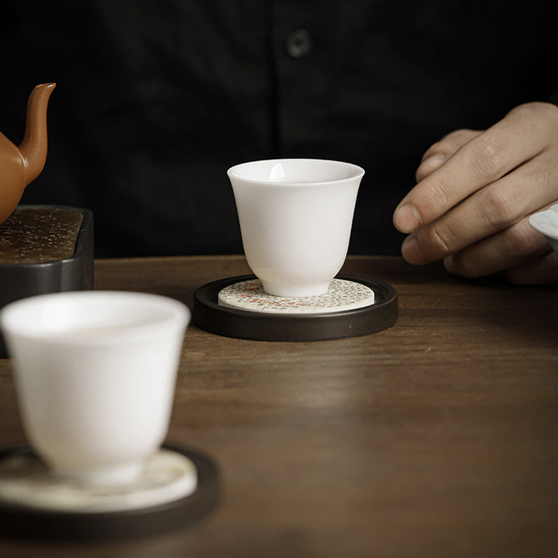 Keramik Zen Teetassenmatte 7,9cm | Natürliches Zen Dekor