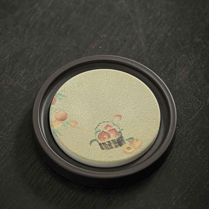 Keramik Zen Teetassenmatte 7,9cm | Natürliches Zen Dekor
