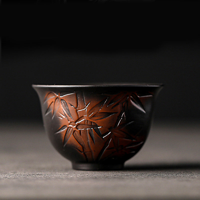 Zen-Teetasse aus Keramik mit Lotus- und Drachendesign – 130 ml Schale