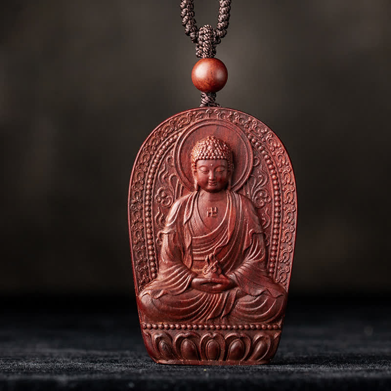 Small Leaf Red Sandalwood Chinese Zodiac Protection Necklace