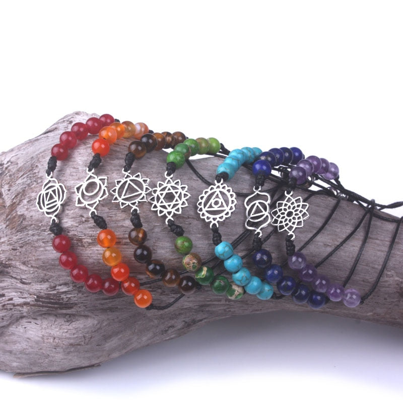 Chakra-ausgleichendes Natursteinarmband