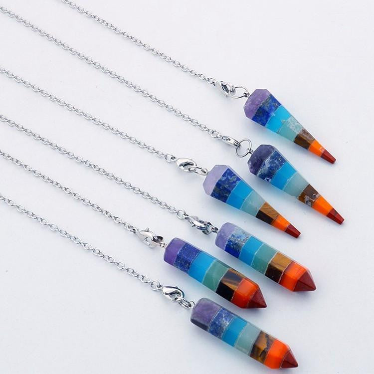 Chakra-Ausgleichspendel mit Edelsteinkristallen
