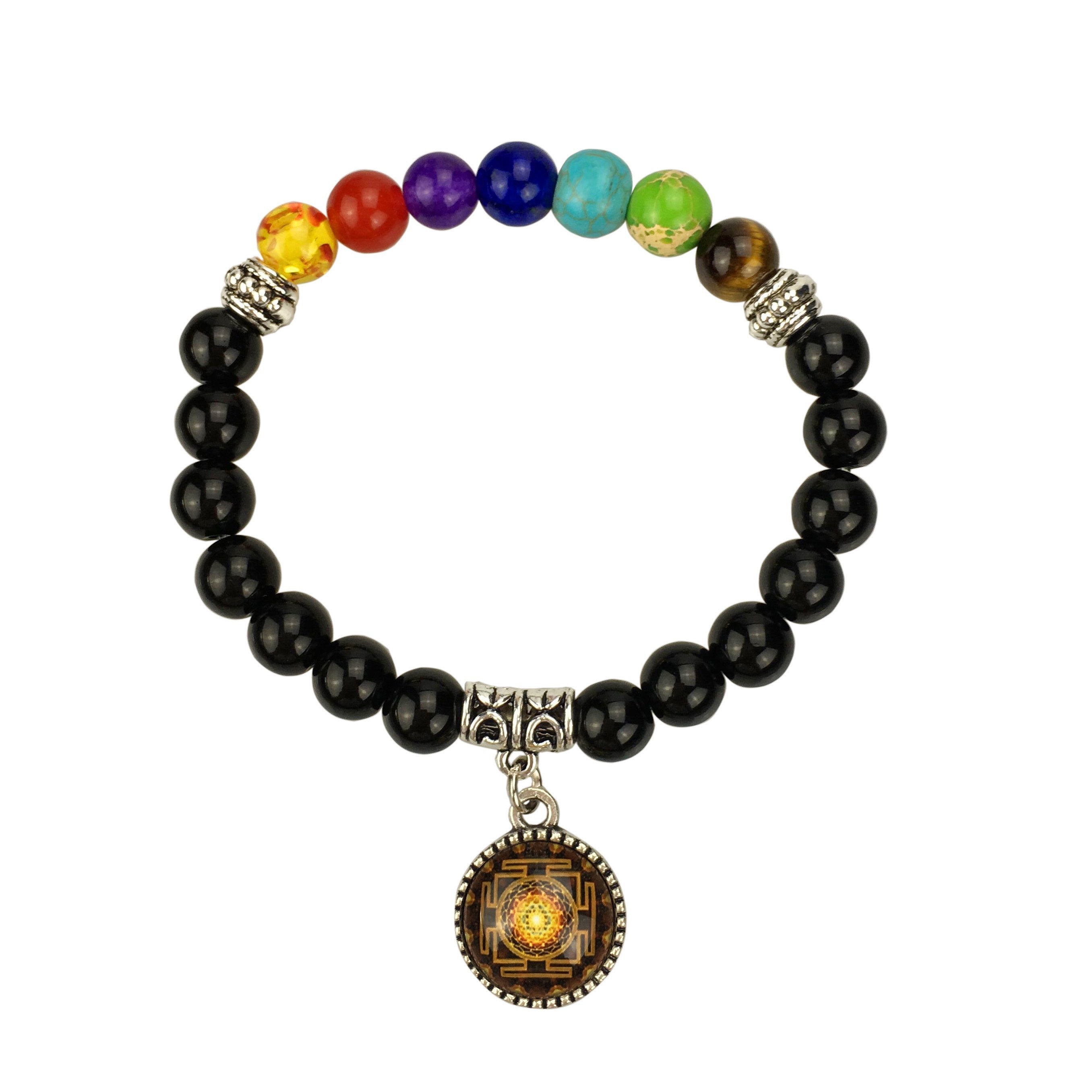 Chakra-ausgleichendes Sri Yantra-Armband, 19 cm