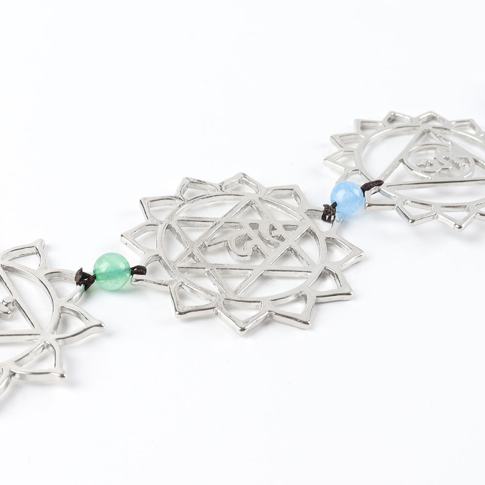 Chakra Metal Car Hanging Ornament with Crystal Tassel