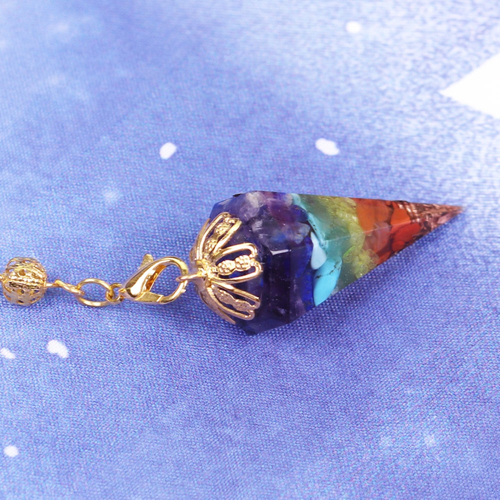 Chakra-Orgon-Pendel mit Amethyst und Lapis