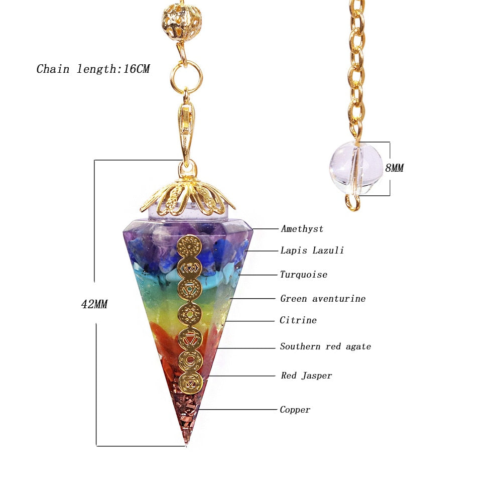 Chakra-Orgon-Pendel mit Amethyst und Lapis
