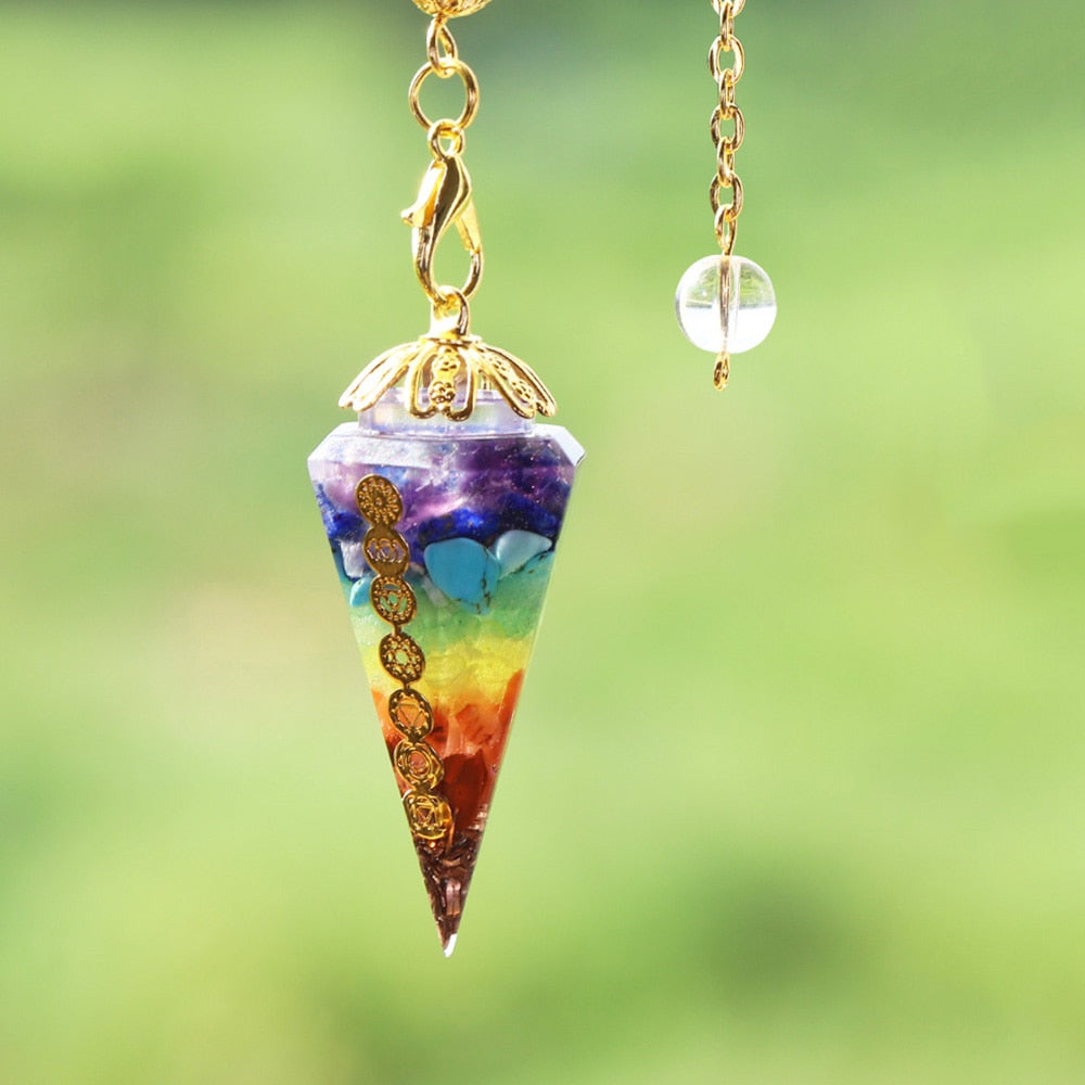 Chakra-Orgon-Pendel mit Amethyst und Lapis