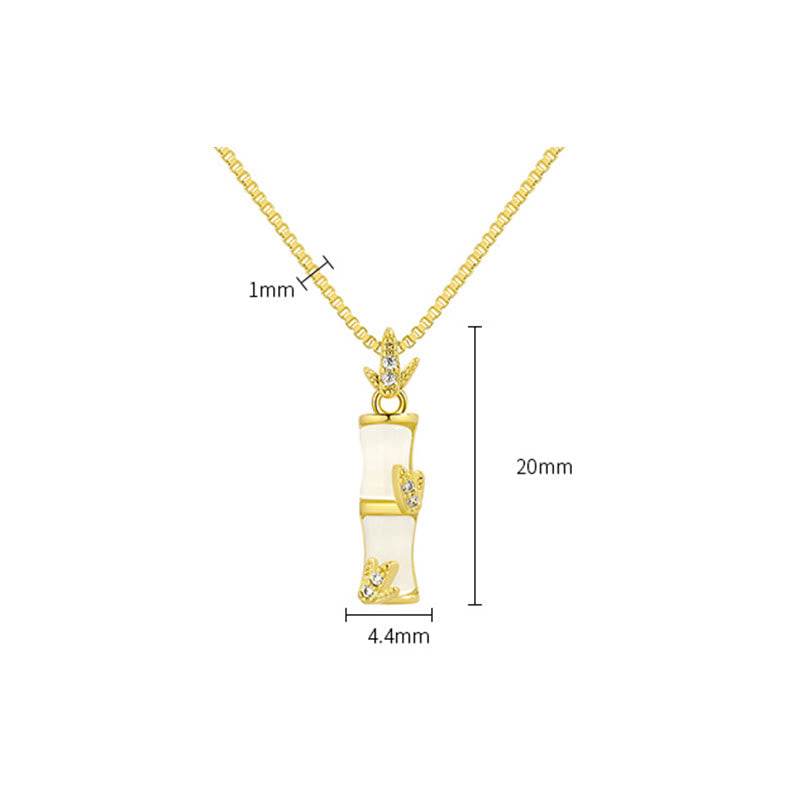 Chalcedon Bambus Harmonie Spirituelle Halskette 47cm Anhänger