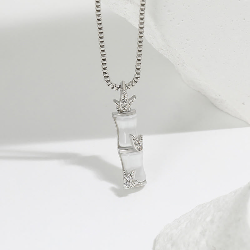 Chalcedon Bambus Harmonie Spirituelle Halskette 47cm Anhänger