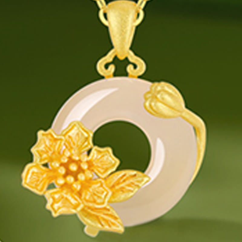 Chalcedon Peace Buckle Halskette in 925 Silber für Harmonie