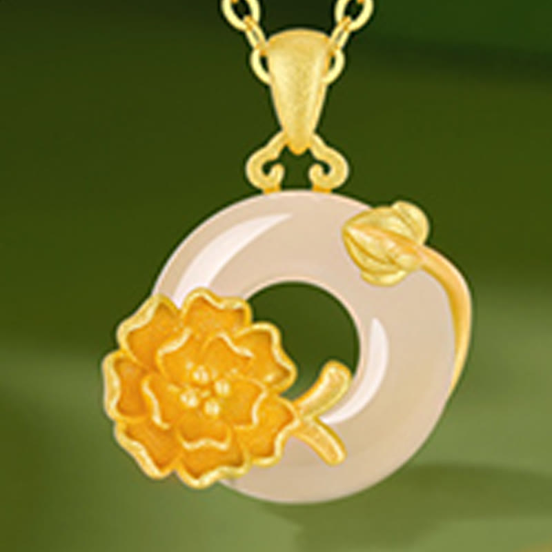 Chalcedon Peace Buckle Halskette in 925 Silber für Harmonie