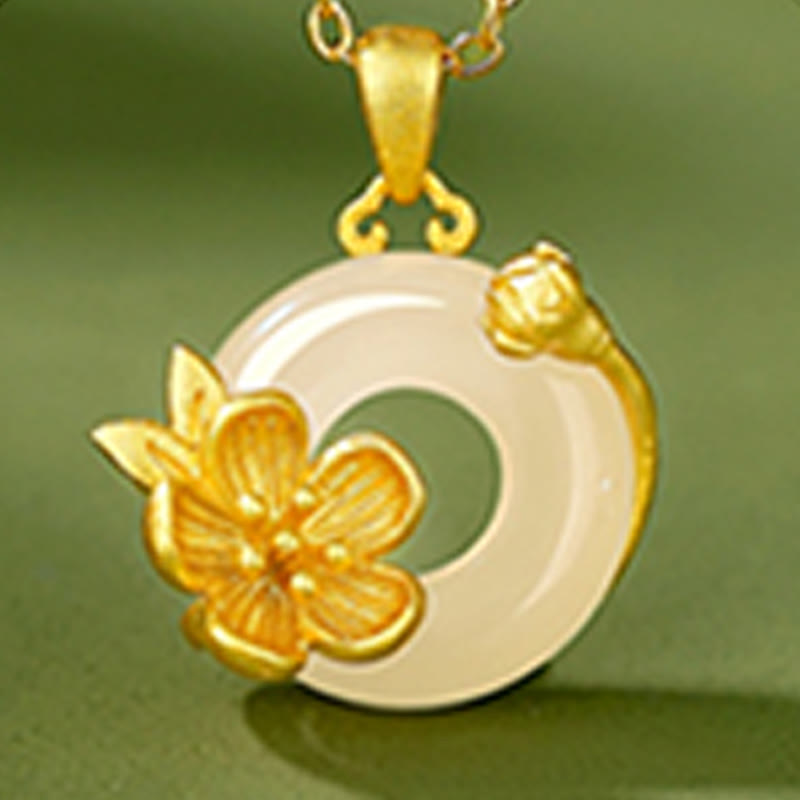 Chalcedon Peace Buckle Halskette in 925 Silber für Harmonie