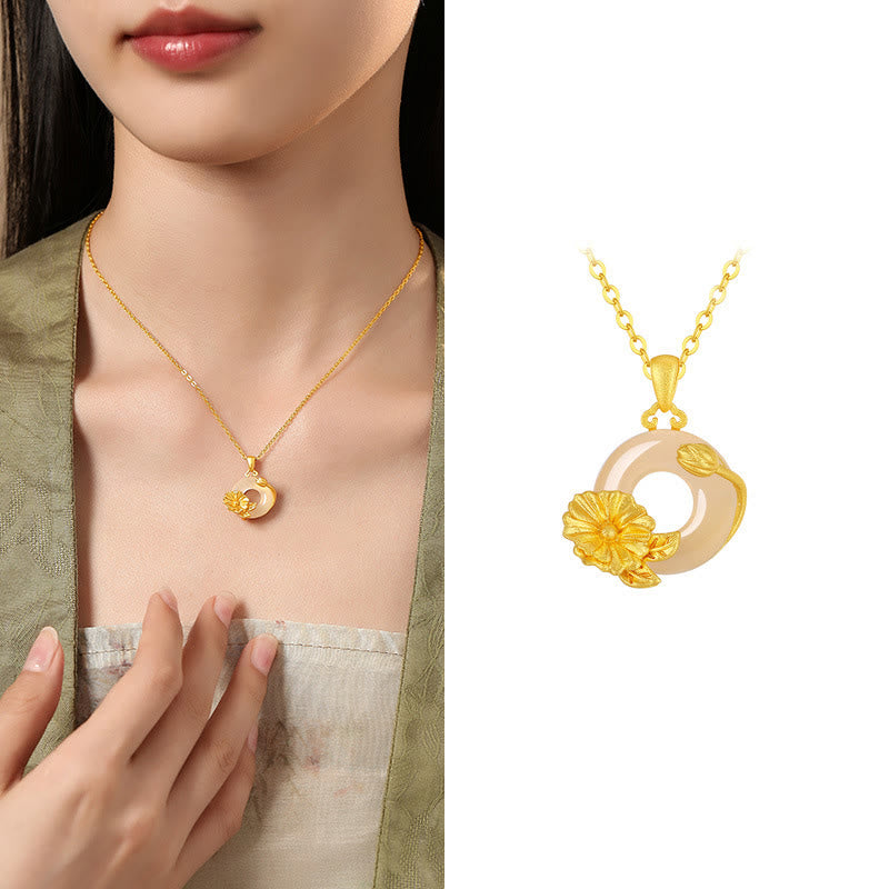 Chalcedon Peace Buckle Halskette in 925 Silber für Harmonie