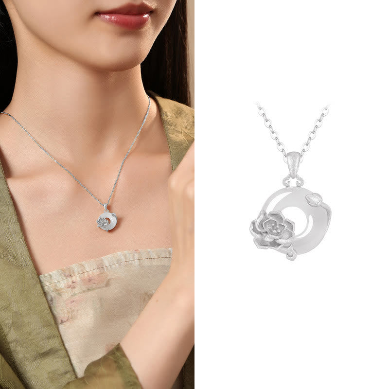 Chalcedon Peace Buckle Halskette in 925 Silber für Harmonie