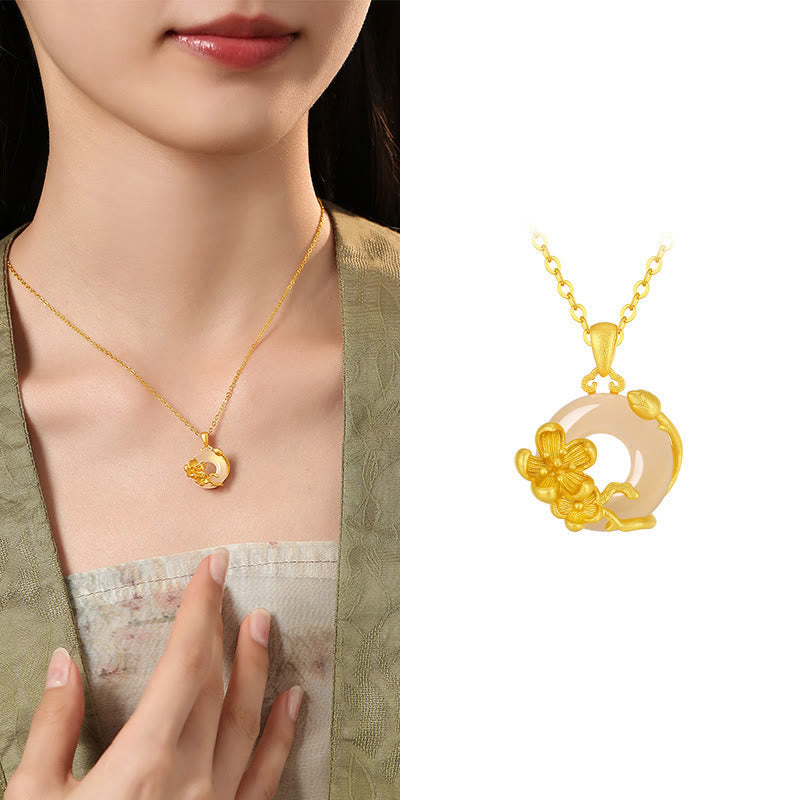 Chalcedon Peace Buckle Halskette in 925 Silber für Harmonie