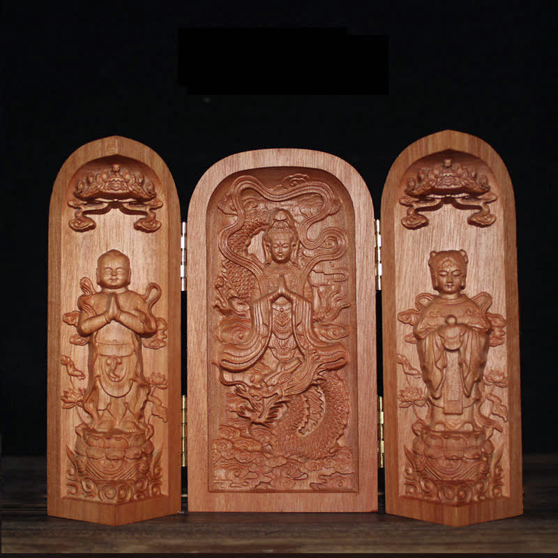 Kirschholz Avalokitesvara Kwan Yin Buddha Altardekoration