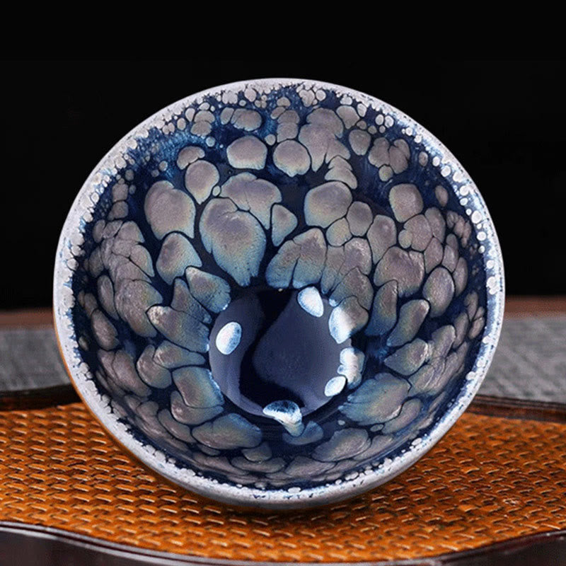 Chinesische Keramik Jian Zhan Teetasse 150ml Handgefertigt Tenmoku