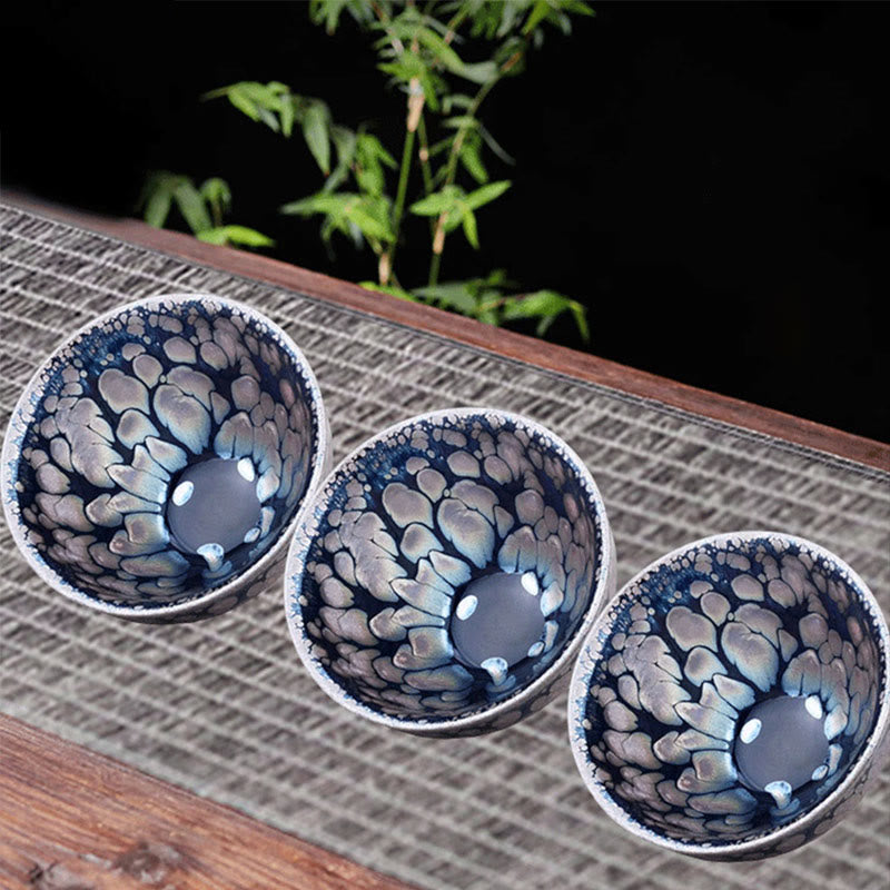 Chinesische Keramik Jian Zhan Teetasse 150ml Handgefertigt Tenmoku