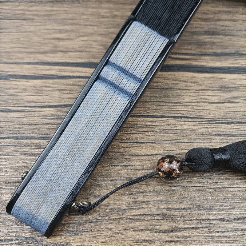 Chinesischer Faltfächer Retro Blätter Blume Seide Bambus Handheld