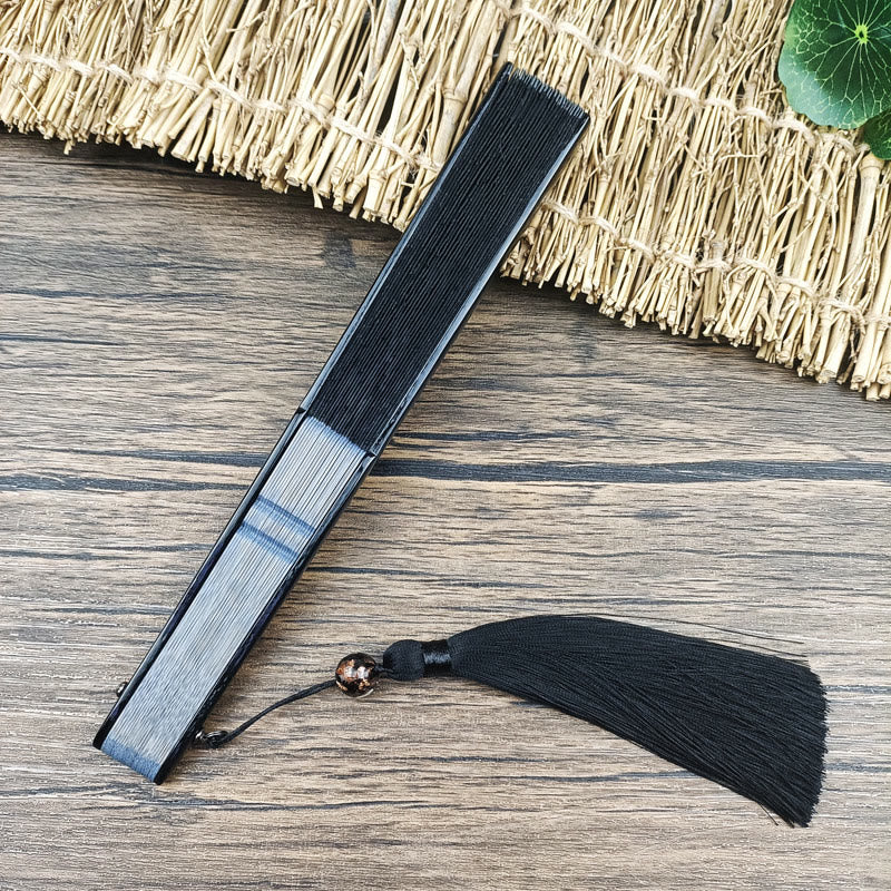 Chinesischer Faltfächer Retro Blätter Blume Seide Bambus Handheld