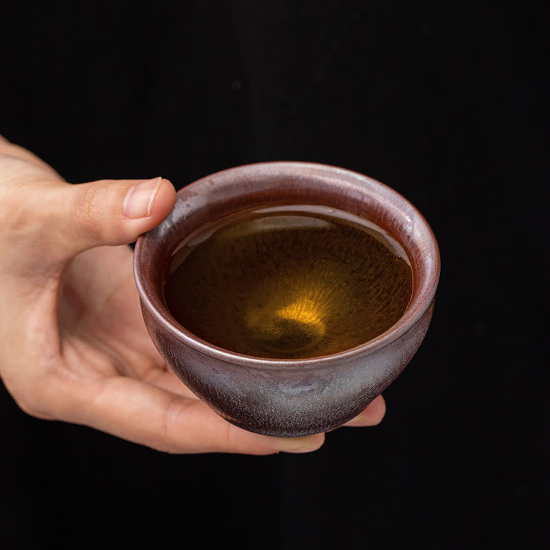Chinesische Rotgold-Teetasse aus Jianzhan-Porzellan, 135 ml