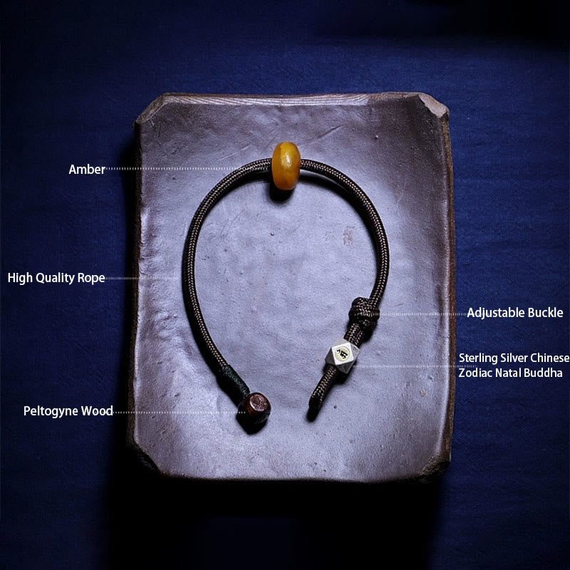 Chinesisches Sternzeichen-Armband aus Bernstein zur Beruhigung und Angst, 18 cm