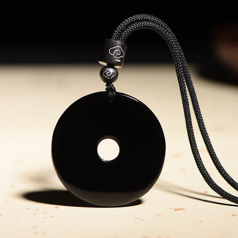 Chinesischer Sternzeichen-Anhänger aus schwarzem Obsidian