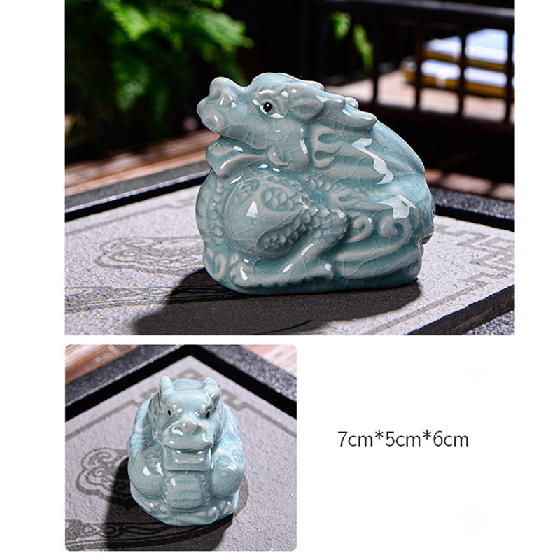Chinesisches Tierkreiszeichen-Teetier aus Keramik für Reichtum und Wohlstand