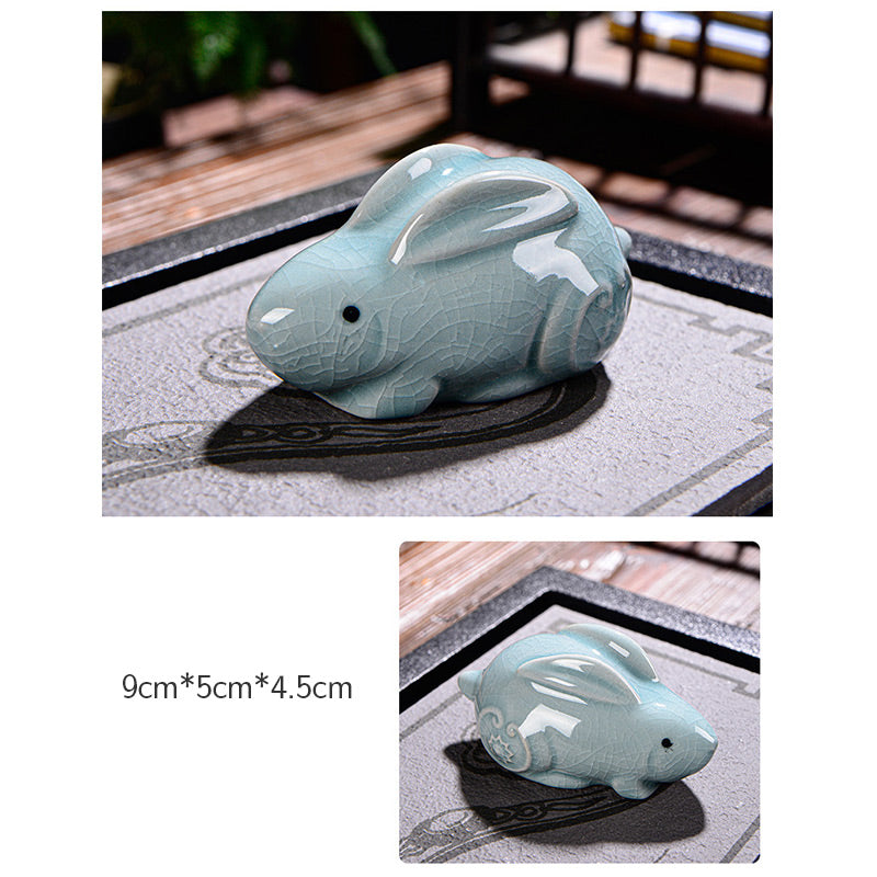 Chinesisches Tierkreiszeichen-Teetier aus Keramik für Reichtum und Wohlstand