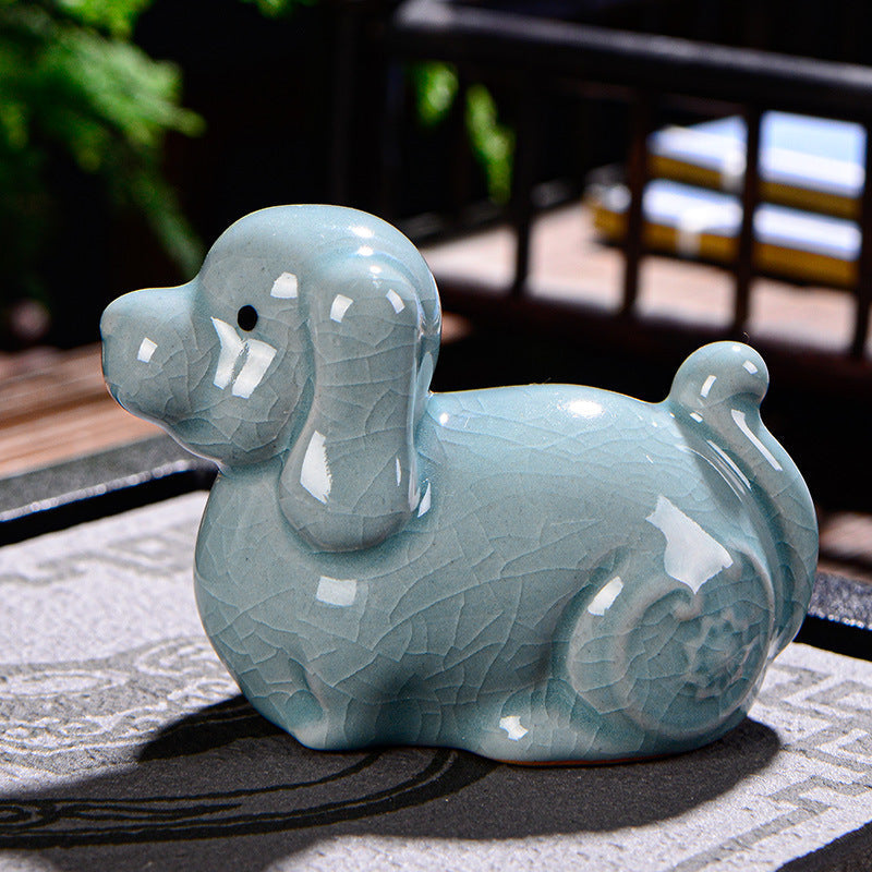 Chinesisches Tierkreiszeichen-Teetier aus Keramik für Reichtum und Wohlstand