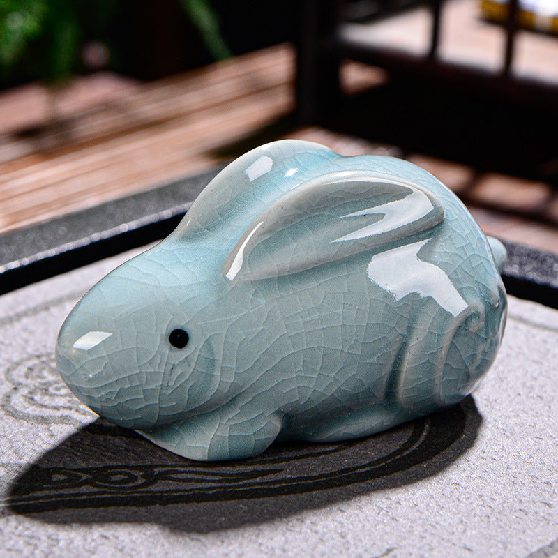 Chinesisches Tierkreiszeichen-Teetier aus Keramik für Reichtum und Wohlstand