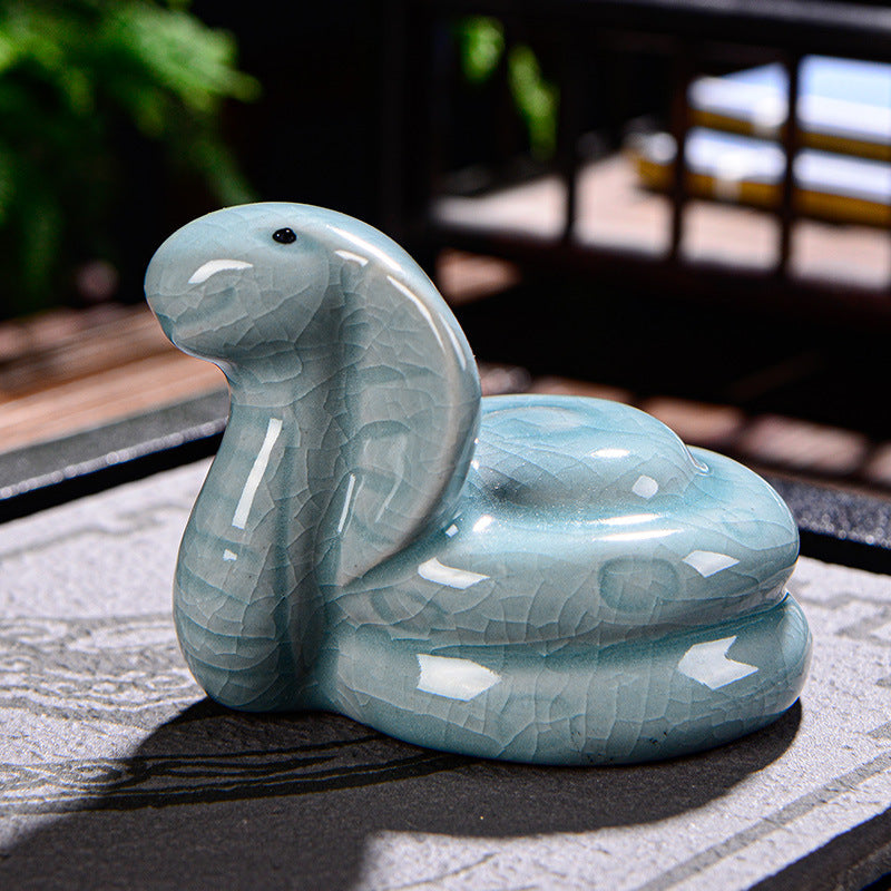 Chinesisches Tierkreiszeichen-Teetier aus Keramik für Reichtum und Wohlstand