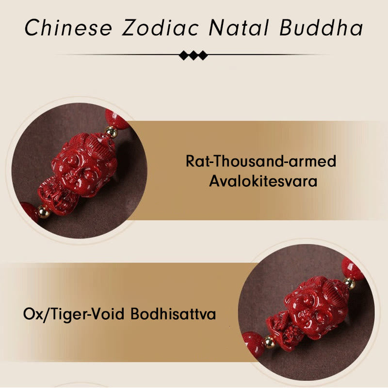 Chinesisches Sternzeichen Zinnober-Amulett-Segensarmband