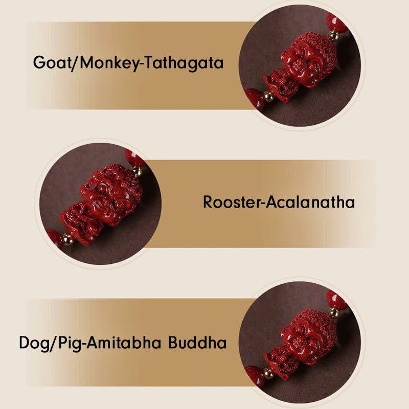 Chinesisches Sternzeichen Zinnober-Amulett-Segensarmband