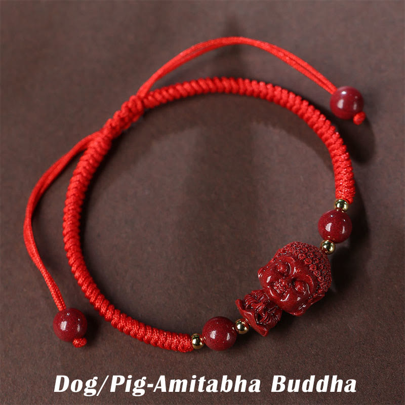 Chinesisches Sternzeichen Zinnober-Amulett-Segensarmband