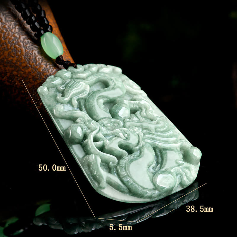 Chinesischer Sternzeichen Drache Jade Schutz Halskette Anhänger