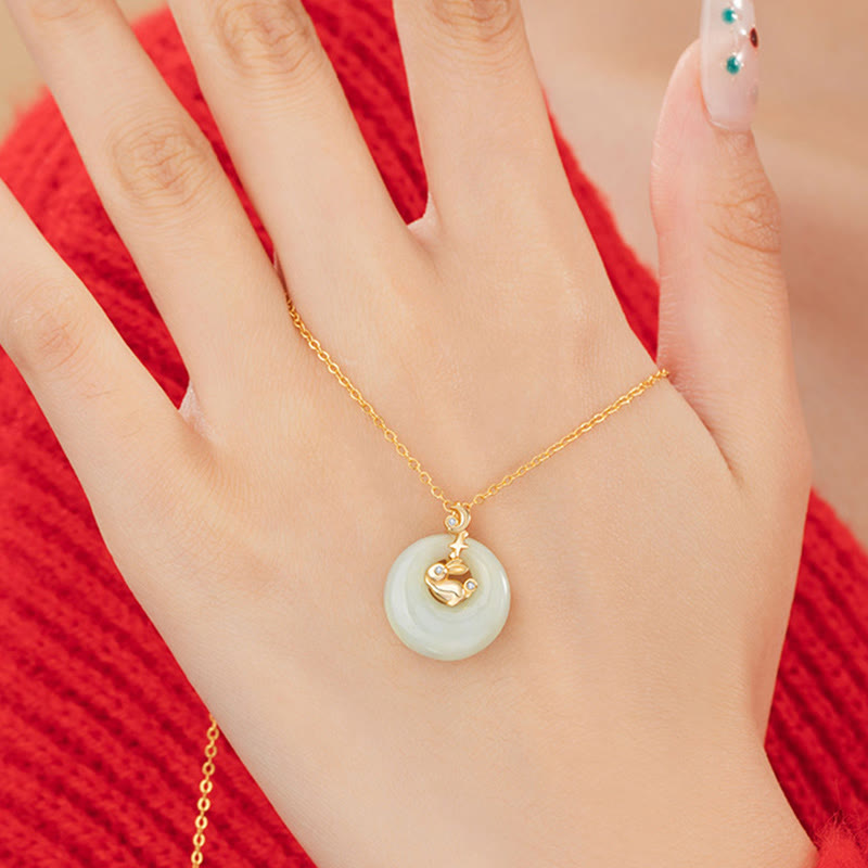 Chinesischer Sternzeichen Hetian Jade Fülle Halskette Anhänger