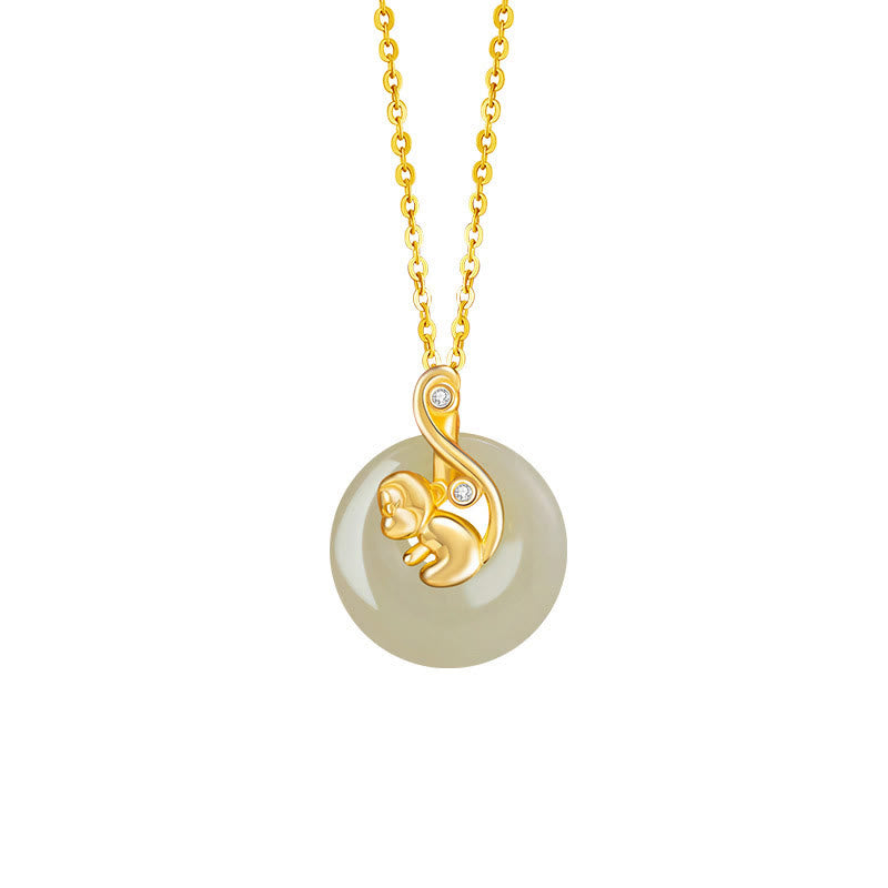 Chinesischer Sternzeichen Hetian Jade Fülle Halskette Anhänger