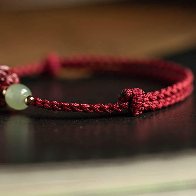 Chinesisches Sternzeichen Jade Fu Glücksseil Armband